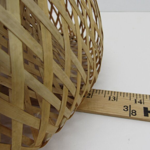 Rattan Pendant Light Shade Round  6" x 12" Natural Rattan Beige/Brown Color - Picture 8 of 8